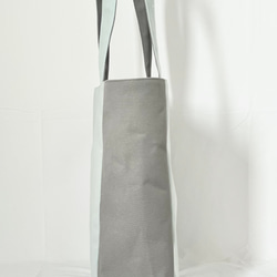 【縦長XLサイズ】水色　グレー　倉敷帆布使用　バッグ　akaneko  肩掛けトートバッグ　大きめバッグ 8枚目の画像