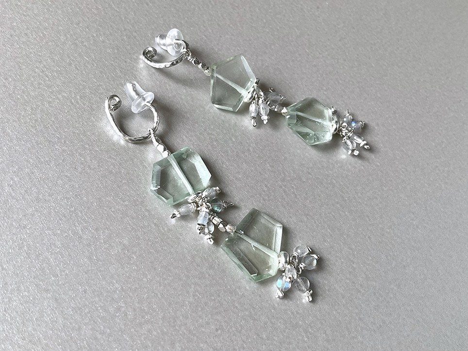 【 グリーンアメジスト・silver950 】Aarre ／ イヤリング