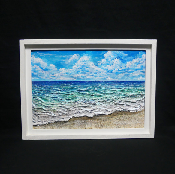 油絵 油彩 油彩画 絵 絵画【夏の砂浜の海】 9枚目の画像