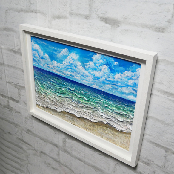 油絵 油彩 油彩画 絵 絵画【夏の砂浜の海】 5枚目の画像