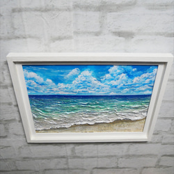 油絵 油彩 油彩画 絵 絵画【夏の砂浜の海】 8枚目の画像