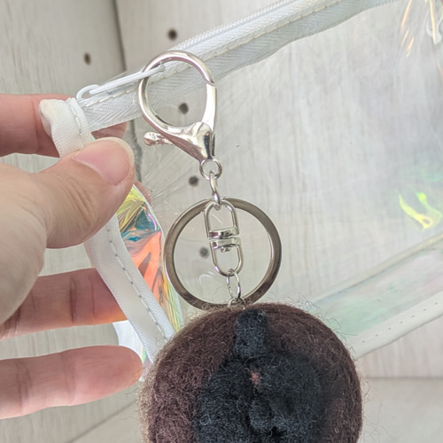 羊毛フェルト ネコ キーホルダー ハンドメイド プレミアムなネコ