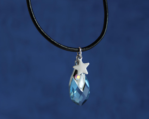 希少高品質クリスタル☆限定2点☆星のしずくネックレス（アクアマリン