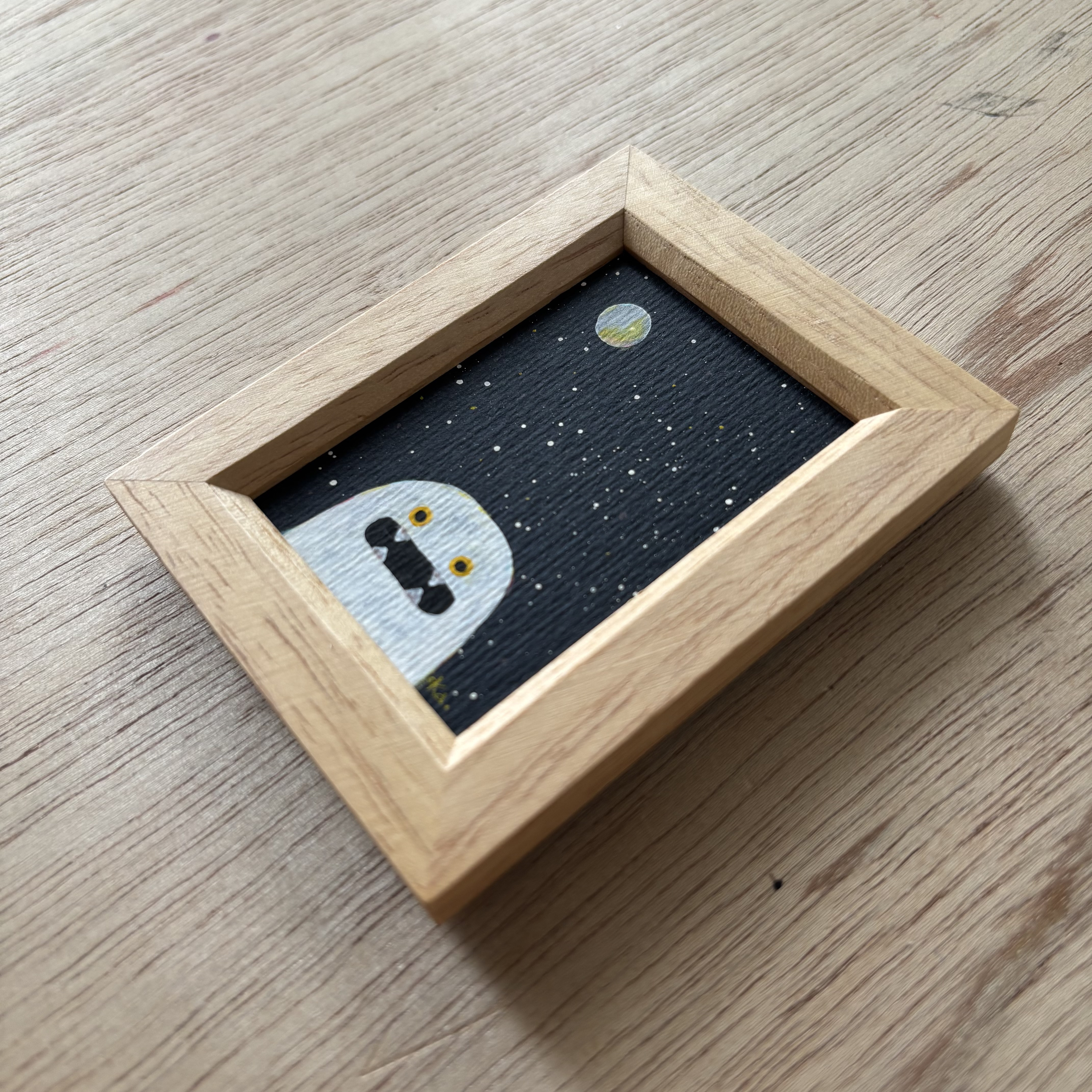 「白い月」ミニ額　原画