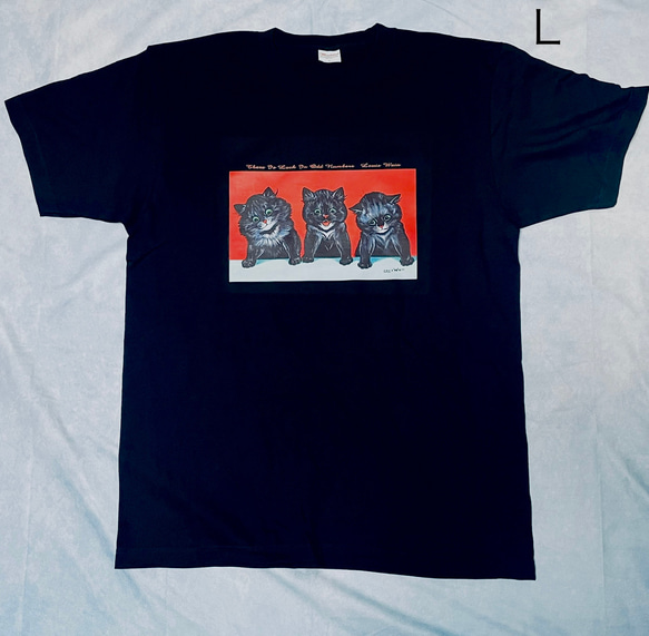 ルイスウェイン　奇数には幸運がある　綿5.6オンスヘビーウェイトTシャツ 黒　SMLサイズ有り 2枚目の画像