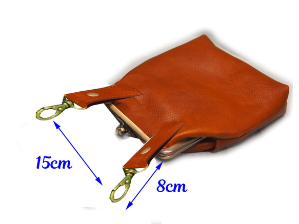 おまとめ　ALL牛革　タテ型がま口チョークバッグ・ウエストポーチ・吊下げタイプ kozz21様】ALL牛革 タテ型がま口チョークバッグ・ウエストポーチ・吊