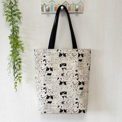 ❁ハンドメイドになります❁ 　Cats リネントートバッグ CATEGORY クラシックキャットトートバッグ | Some Music Design