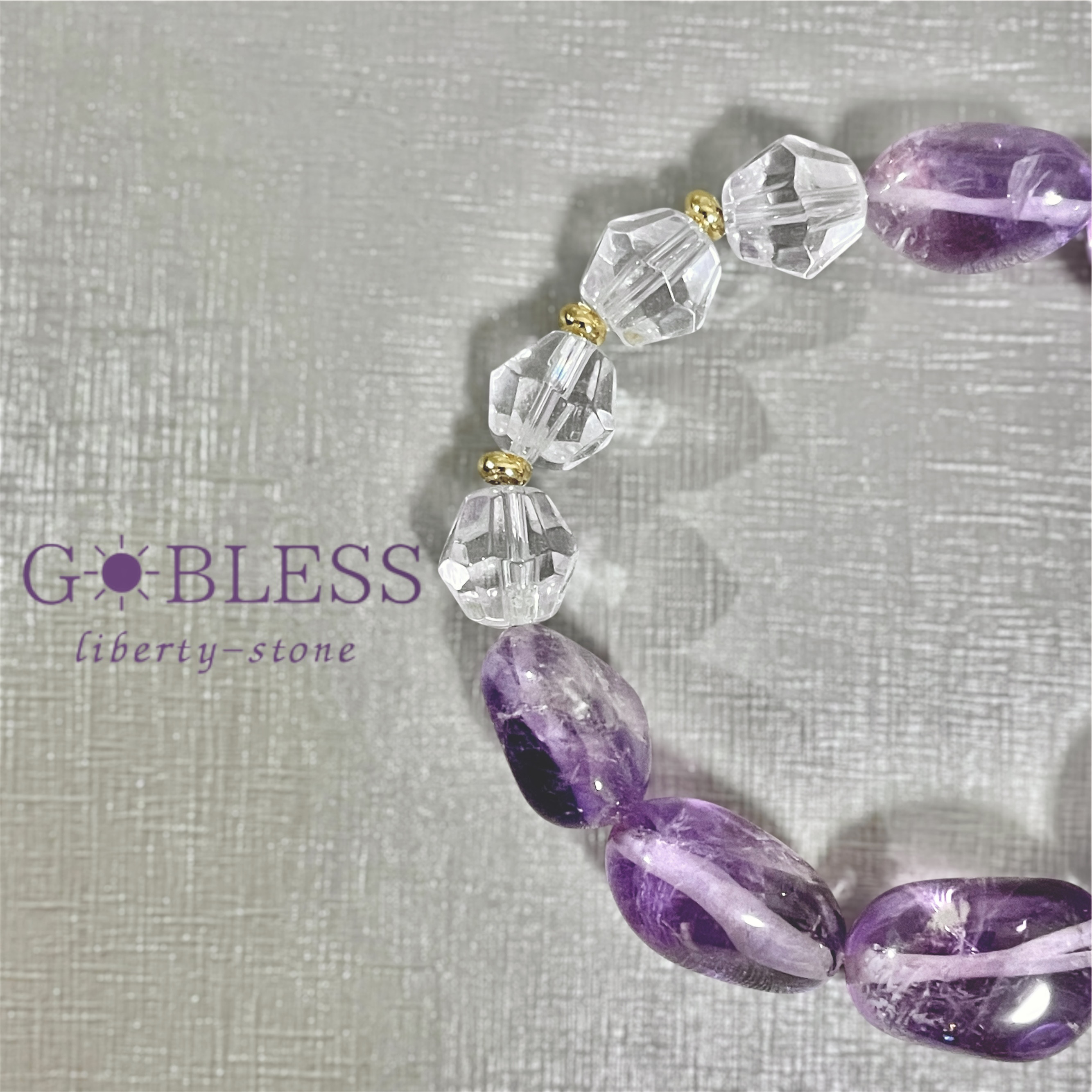 273. pervious -透過- ブレスレット / アメジスト × 水晶