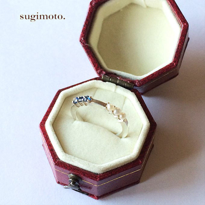 宝石３パール３リング　　選べる 誕生石 指輪 シルバー 真鍮 サイズ調整 金属アレルギー 重ね付け イニシャル おしゃれ