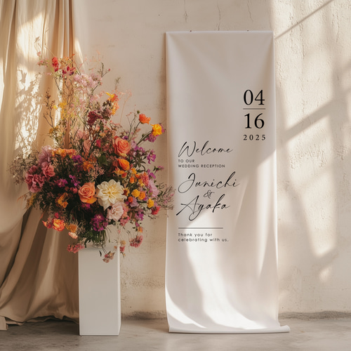 fabric wedding Sign 02│シンプル & ナチュラル 布 ウェルカムボード