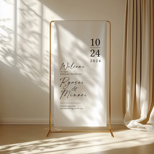 ♡ウェルカムボード♡ fabric wedding Sign 02│シンプル & ナチュラル 布 ウェルカムボード