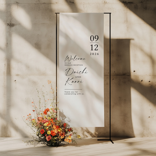 ウェルカムボード＆バースデーボード fabric wedding Sign 02│シンプル & ナチュラル 布 ウェルカムボード