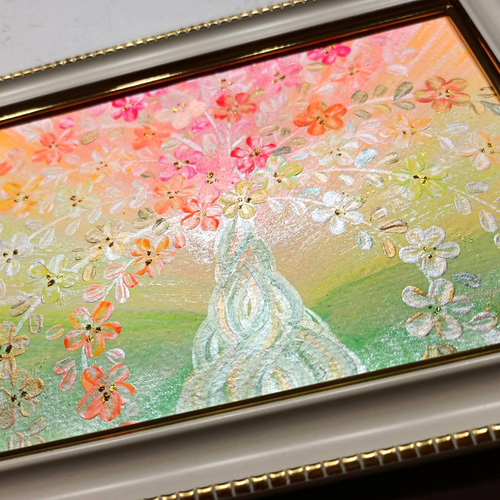 お花の部分がキラキラと輝いてとても綺麗な絵です。 作品: a-2451 絆を照らす光の輪郭 Hopeful Radiance｜T_GAI(戒)