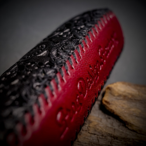 PloomAURA】プルームオーラ 本革製カバー〝髑髏 結〟漆黒×臙脂