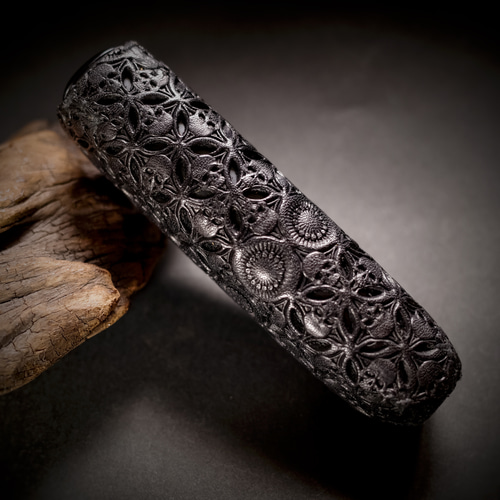 PloomAURA】プルームオーラ 本革製カバー〝髑髏 結〟漆黒×臙脂