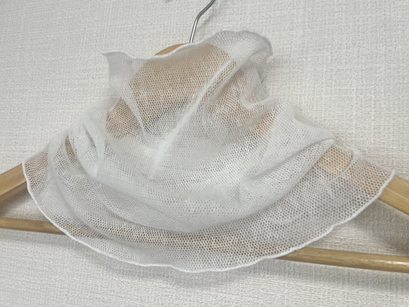 涼しいふんわりあみあみレースホワイトネックウォーマー日焼け止めにおススメです 6枚目の画像