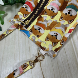 豆柴のファスナー付きミニミニポーチ　送料込み 3枚目の画像