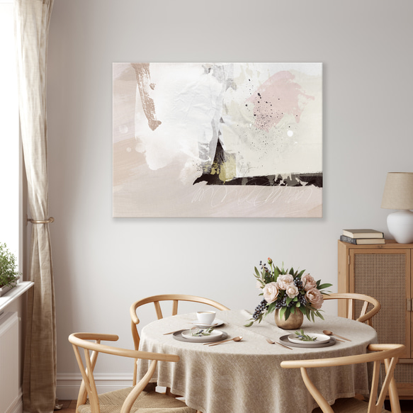 北欧キャンバスアートパネル_ Art Paint 35 インテリアアートパネル ジャパンディ ピンクベージュ 1枚目の画像