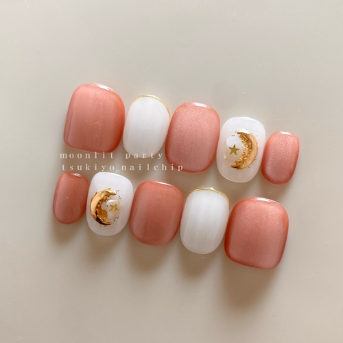 ☾moonlit party 月 三日月 満月 お月見 夜空 月の満ち欠け ふたご座