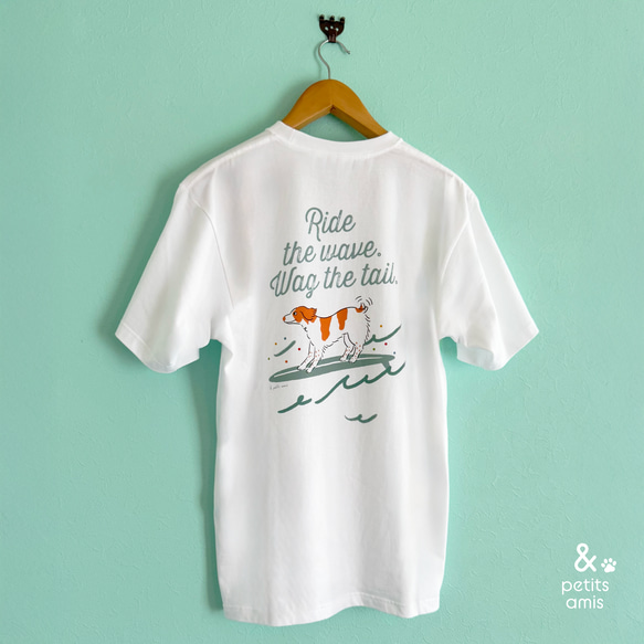 犬Tシャツ｜選べる犬種×サーフィン・波乗り×海モチーフ｜厚手ユニ