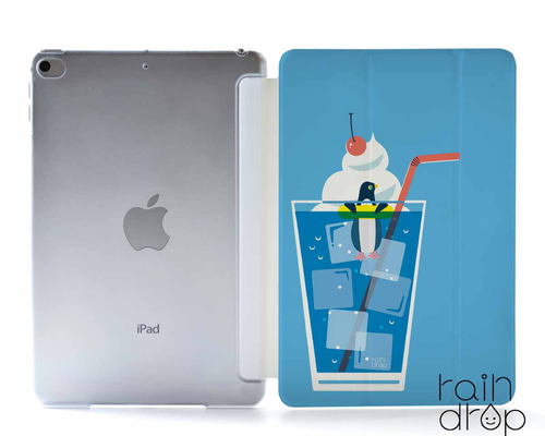 お好きな名前が入れられる マーメイドグリッターIpadケース♪♪ 大人可愛い大理石風柄ケースに名前が入れられるipadケース (iPad