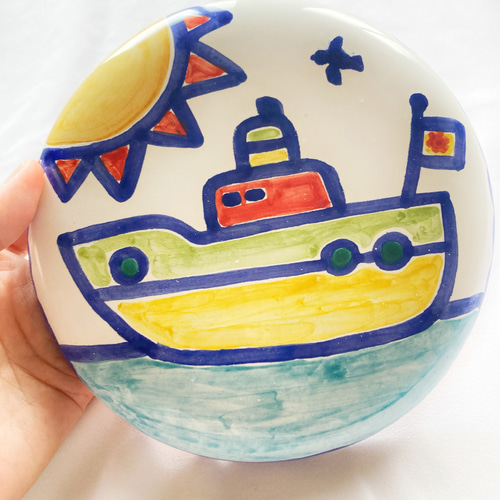 sale] 陶器の壁掛け 15cm 南イタリアの風景 マヨリカ焼き イタリア陶器