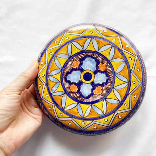 sale] 陶器の壁掛け 15cm 南イタリアの風景 マヨリカ焼き イタリア陶器