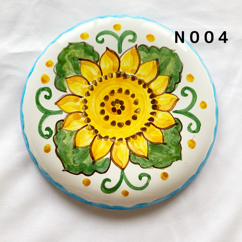 sale] 陶器の壁掛け 15cm 南イタリアの風景 マヨリカ焼き イタリア陶器