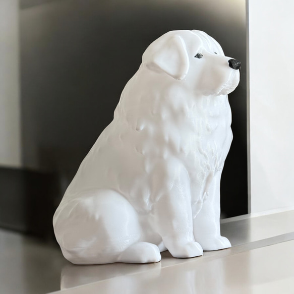 グレートピレニーズ　光るインテリアオブジェ 明滅式LEDキャンドルライト 電池式　軽量樹脂製 11枚目の画像