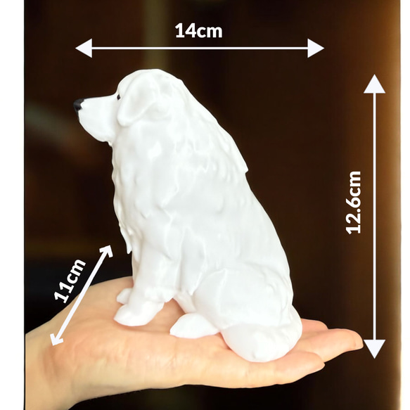 グレートピレニーズ　光るインテリアオブジェ 明滅式LEDキャンドルライト 電池式　軽量樹脂製 6枚目の画像