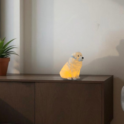 グレートピレニーズ　光るインテリアオブジェ 明滅式LEDキャンドルライト 電池式　軽量樹脂製 14枚目の画像