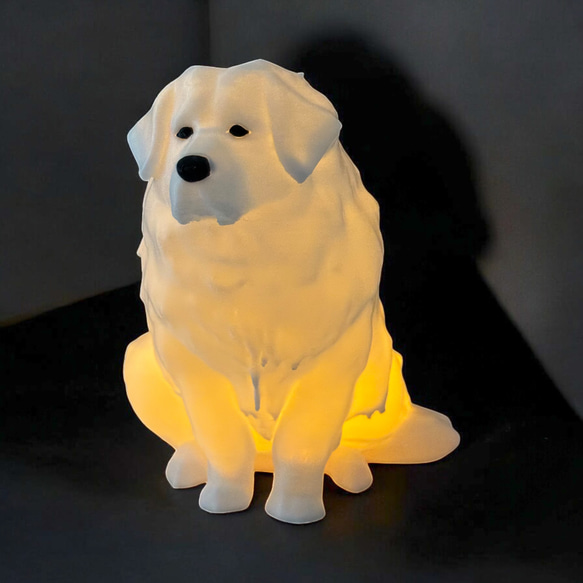 グレートピレニーズ　光るインテリアオブジェ 明滅式LEDキャンドルライト 電池式　軽量樹脂製 3枚目の画像