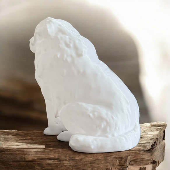 グレートピレニーズ　光るインテリアオブジェ 明滅式LEDキャンドルライト 電池式　軽量樹脂製 12枚目の画像