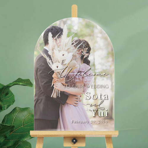 写真アーチ型ウェルカムボード【A4～A1アクリル/パネル/木】結婚