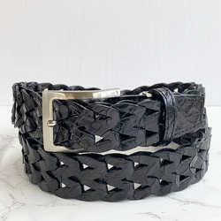 日本製 センザンコウ 穿山甲 牛革 コンビ 上質 ベルト エキゾチック