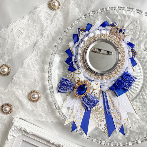 痛ロゼット ロゼット 缶バッジ 痛バッグ 推し活 青 バッグチャーム