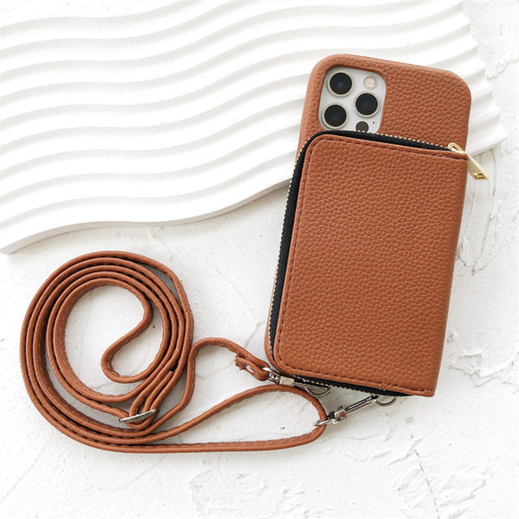 iPhone用 iPhone17Pro/16e ストラップ付き 財布機能付き スマホケース