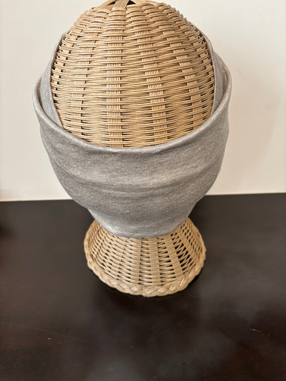 オーガニックリネン ドレープ ノンストレス 超幅広 ターバン ヘアバンド 4枚目の画像