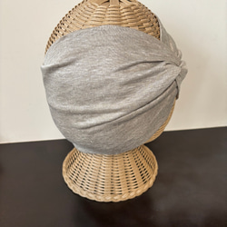 オーガニックリネン ドレープ ノンストレス 超幅広 ターバン ヘアバンド 2枚目の画像