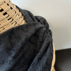 ダマスク柄 柔らか ジョーゼットニット超幅広 ターバン ヘアバンド 4枚目の画像