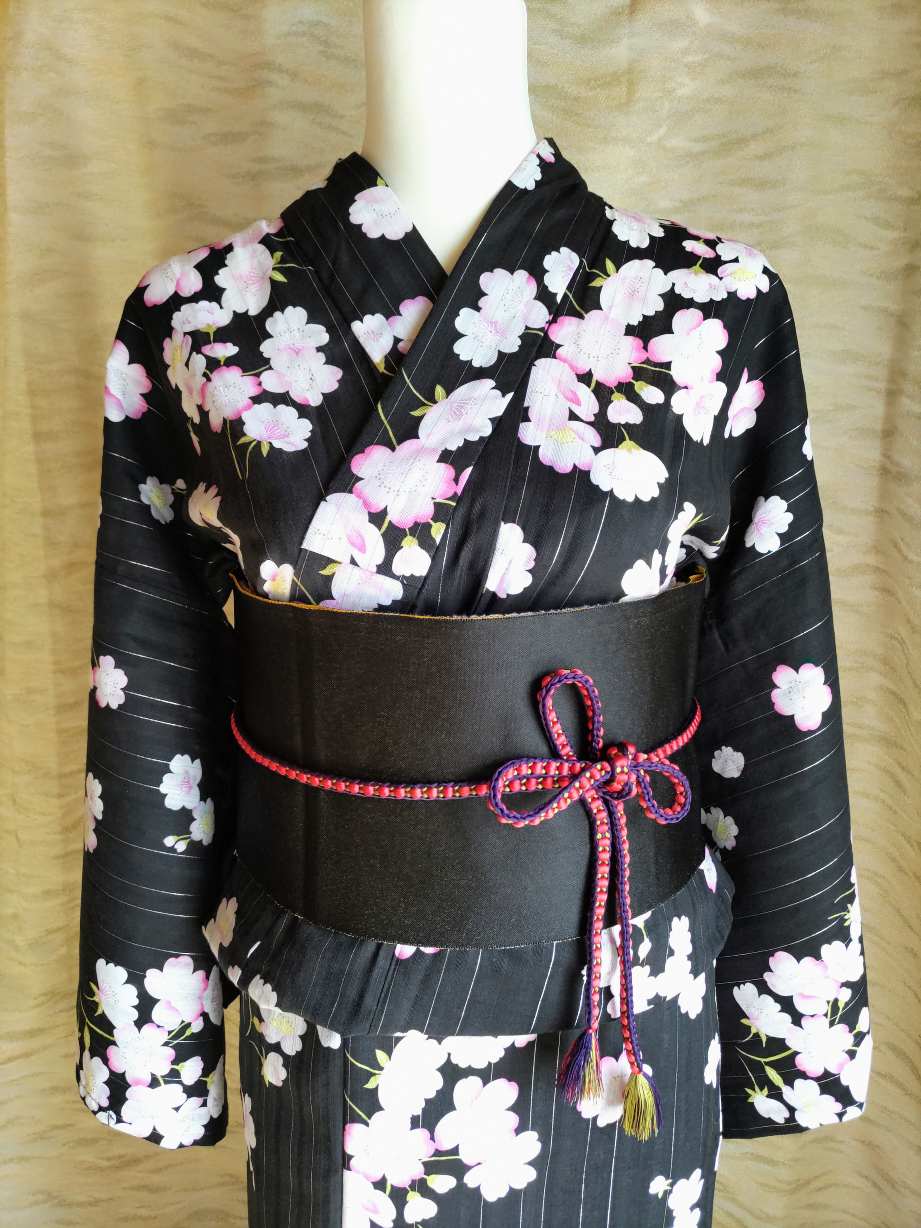 訳ありの逸品　組紐　水玉　手組み　帯締め　ベルト　アクセサリー