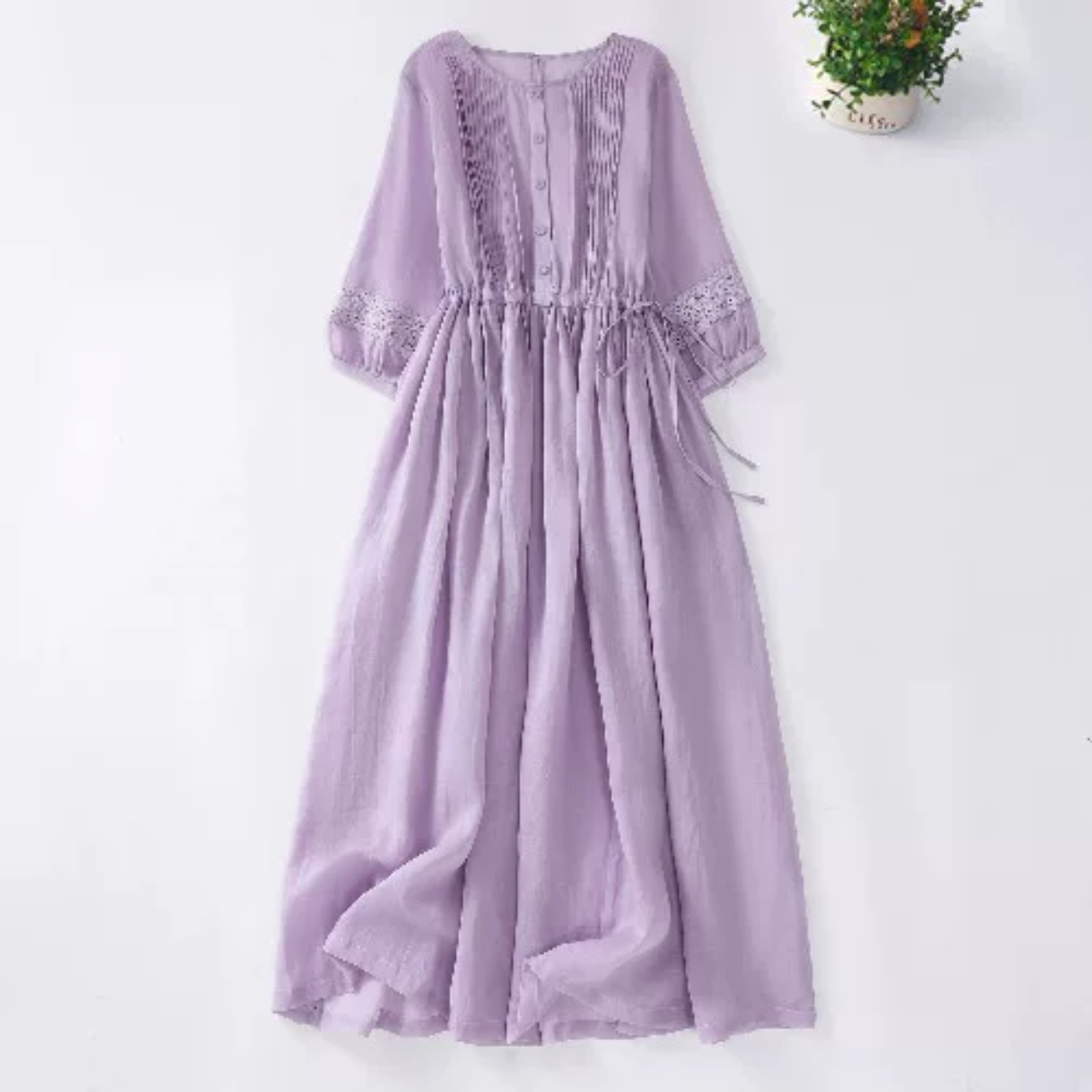 夏 のワンピース、コットンリネンワンピース、綿麻ワンピース、コットンワンピース