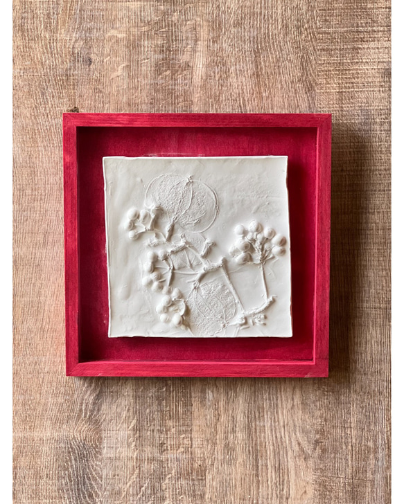石膏植物標本・ボタニカルレリーフ・石膏アート・立体・花フラワー 