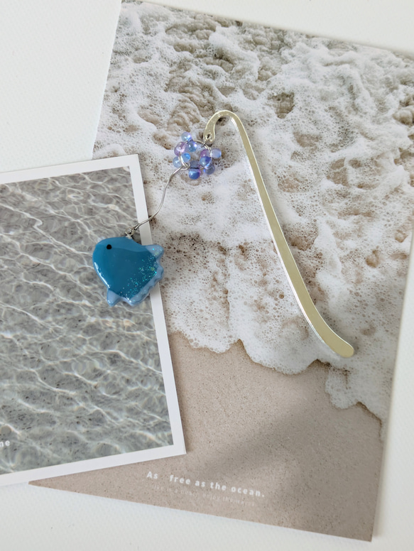 マンボウのブックマーク　栞　マンボウ　海　マンボー　ブックマーカー　読書　本　手帳　帯飾り　スケジュール帳　贈り物 8枚目の画像