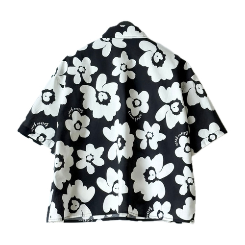 NEW 花柄プリント モノトーン シャツ レディース トップス 半袖