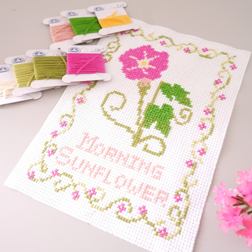 クロスステッチキット｜あさがおの夏刺繍｜初心者OK・季節のインテリア