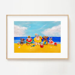 「ワンちゃん全員集合！」犬 絵画 油絵 油彩画 絵 動物 原画 Ｆ８号 ワンちゃん全員集合！」犬 絵画 油絵 油彩画 絵 動物 原画 F8号
