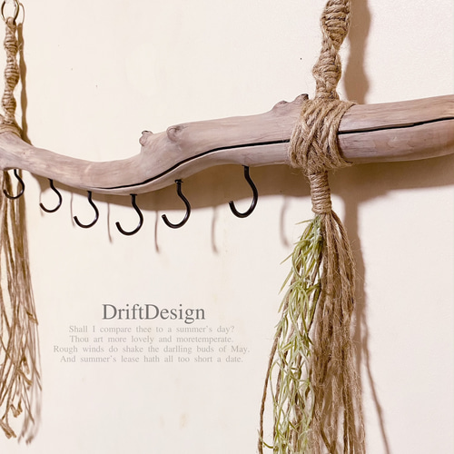 DriftDesign〜 キレイめ流木のお洒落な多用途多連キーフック フック
