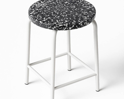 ☆お安くなりました☆【一点モノ】廃プラスチックのスツール｜アップ