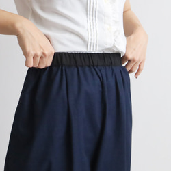 ⁂ラスト1　愉快なパンツ祭り　８５cm　ギマ擬麻コットン　パッチワーク　小花フリル裾　テーパード　Y70C 3枚目の画像